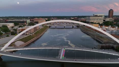 iowa women of achievement bridge at dusk