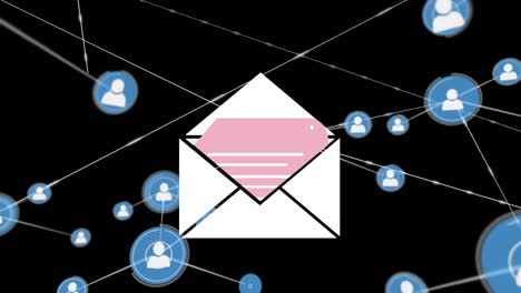 animation of network of connections over envelope