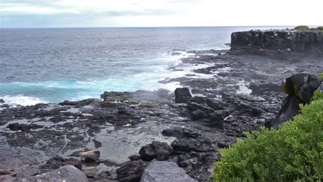 Amplio-ángulo-De-Un-Orificio-De-Agua-Salada-En-Punta-Suárez-En-La-Isla-Española-En-El-Parque-Nacional-Y-Reserva-Marina-De-Las-Islas-Galápagos-Ecuador