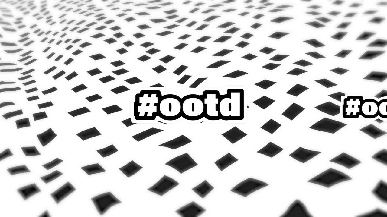 Animation of shapes and ootd text over white background