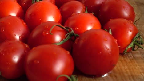 los tomates de cherie, disparando en el movimiento.