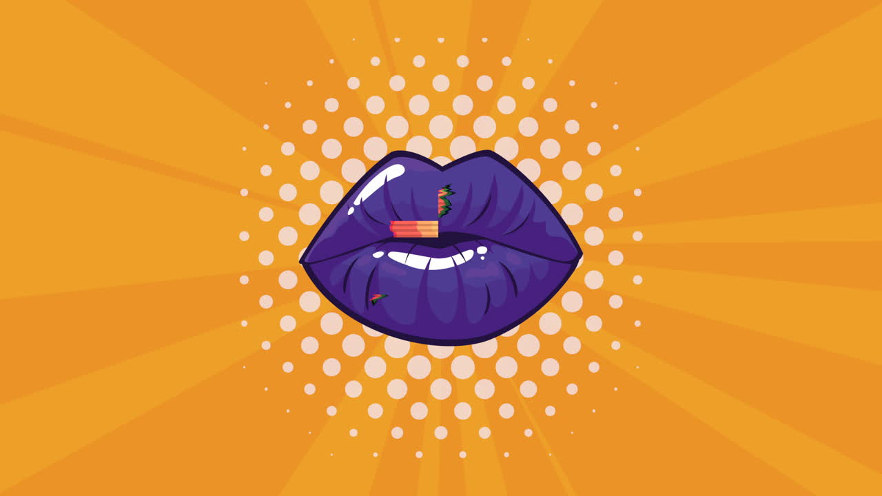 Illustrazione pop art di labbra smorzate