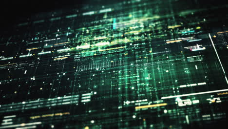 matriz de datos avanzada, telemetría y cifrado de números simulación de interfaz de usuario visualización en el ciberespacio abstracto entorno de desenfoco de fondo