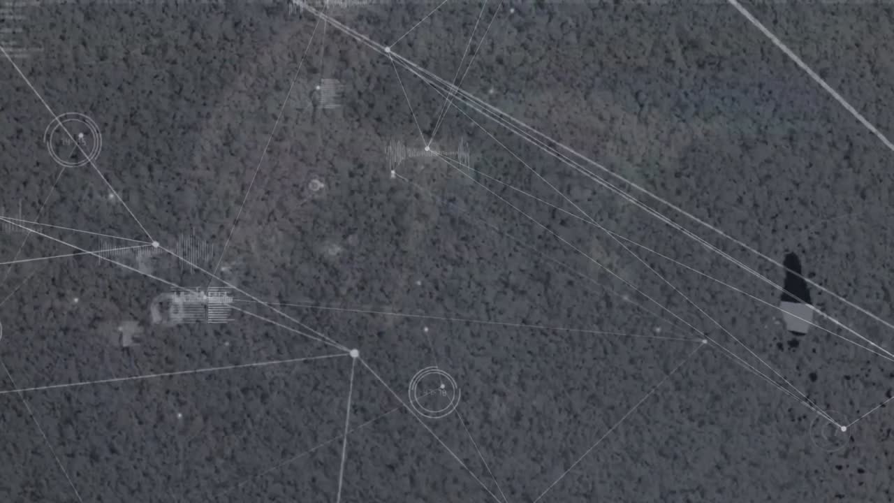 검은색 배경에 전 세계에 대한 데이터 처리와 연결 네트워크의 애니메이션