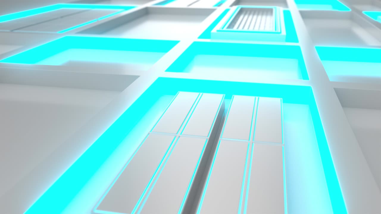 fondo futurista en bucle blanco con líneas y elementos brillantes azules