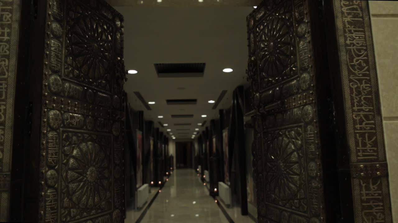 puertas ornamentadas en un pasillo