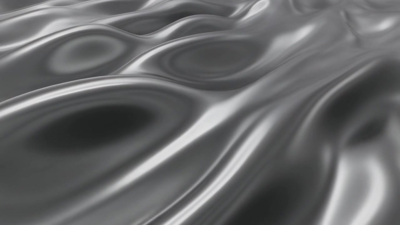 Sfondo Astratto di Superficie di Metallo Liquido Argentato che Scorre