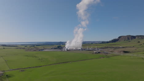 aerial view of a geothermal power plant