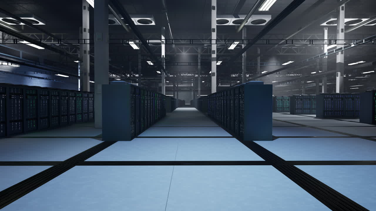 Server room infrastructure delivering processing capacity for AI automation