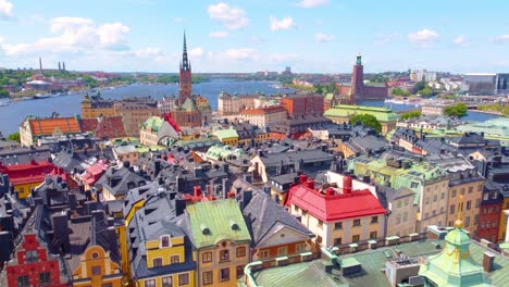 city landmarks of old town of stockholm, sweden