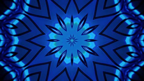 looped abstract metallic blue ornate decorative background. 3d kaleidoscope