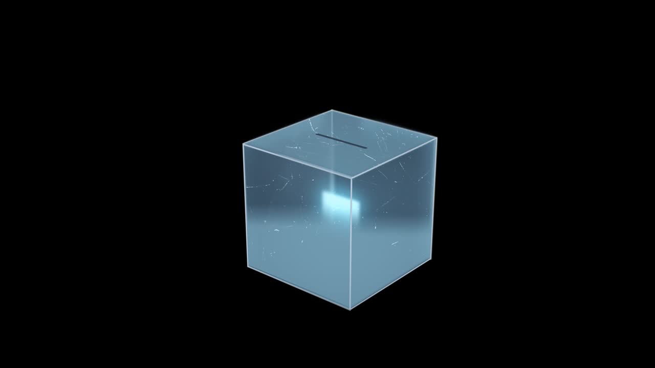 papel de votación que entra en la caja de votación concepto de democracia. elecciones + canal alfa (loopable)