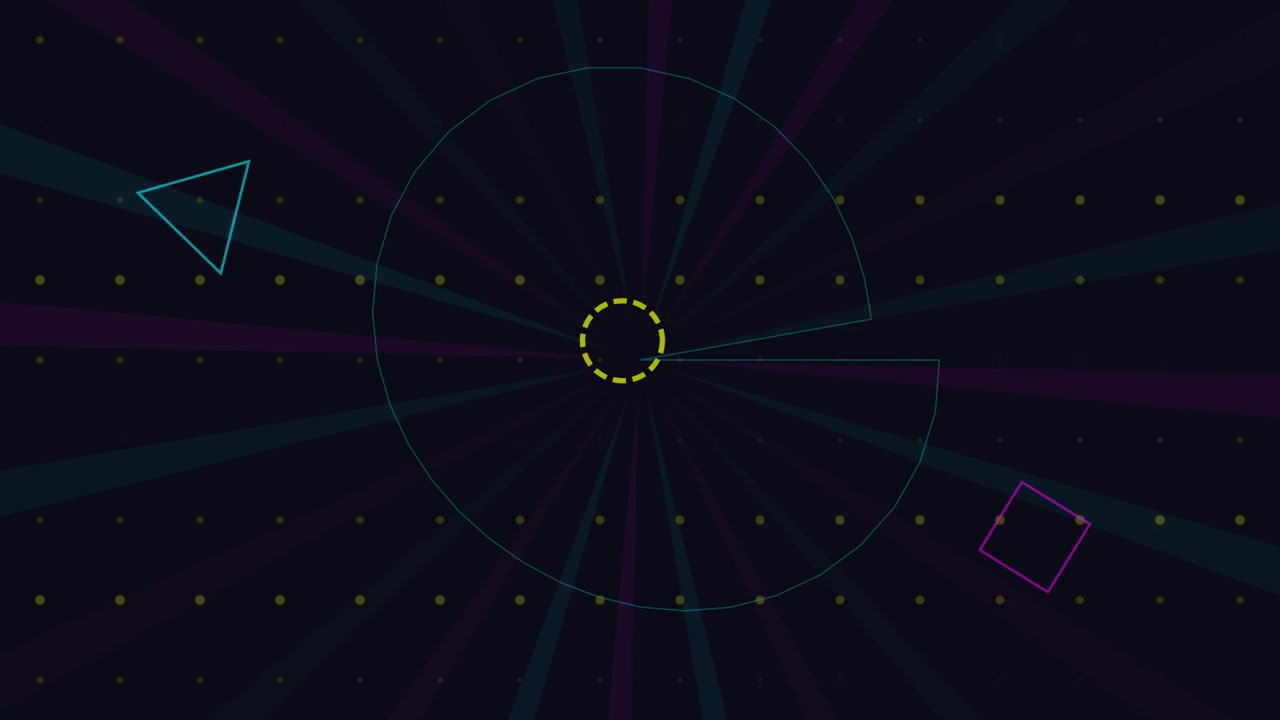 Abstract Motion Graphics with Rotating Geometric Shapes and Radial Lines