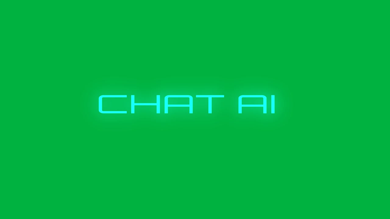 Animazione di testo di chat AI su sfondo trasparente