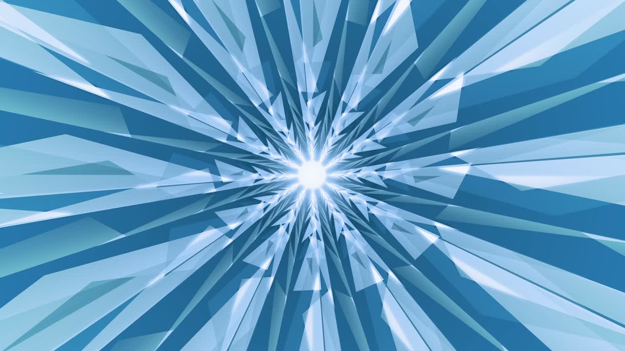 추상적인 파란색 스노우플레이크 구형 배경 나선형 애니메이션 루프