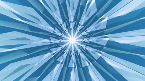 abstract blue snowflake spherical background spiral animation loop