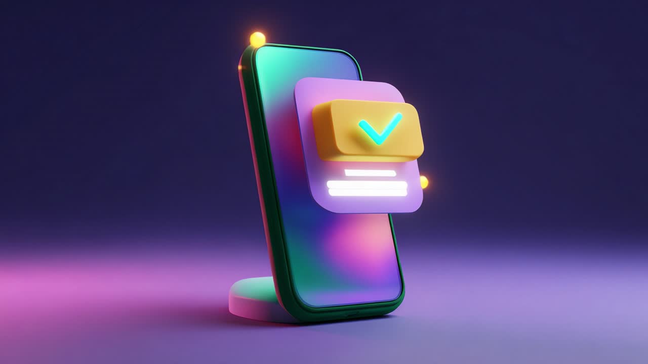 A Modern Smartphone Displaying a Vibrant Notification Button: Capturing the Fusion of Technology and Design in an Engaging Digital Experience with Colorful Background Elements