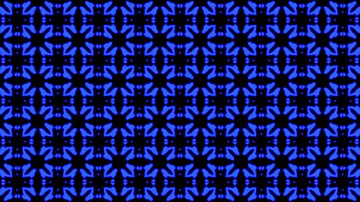 Abstract blue geometric seamless pattern background. Abstract Stripes Kaleidoscope Loop. Fast Psychedelic Colorful Kaleidoscope VJ background. Disco Abstract Motion Background. Kaleidoscope effect