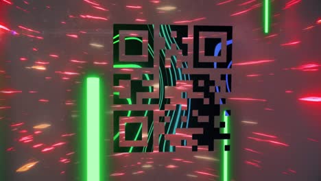 QR-code-scanner-against-spinning-light-trails