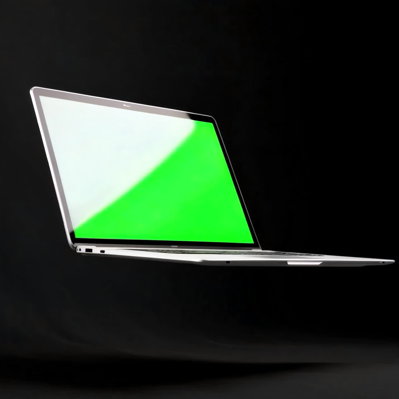 Floating laptop on a black background, showcasing a sleek, modern design in a live mockup style
