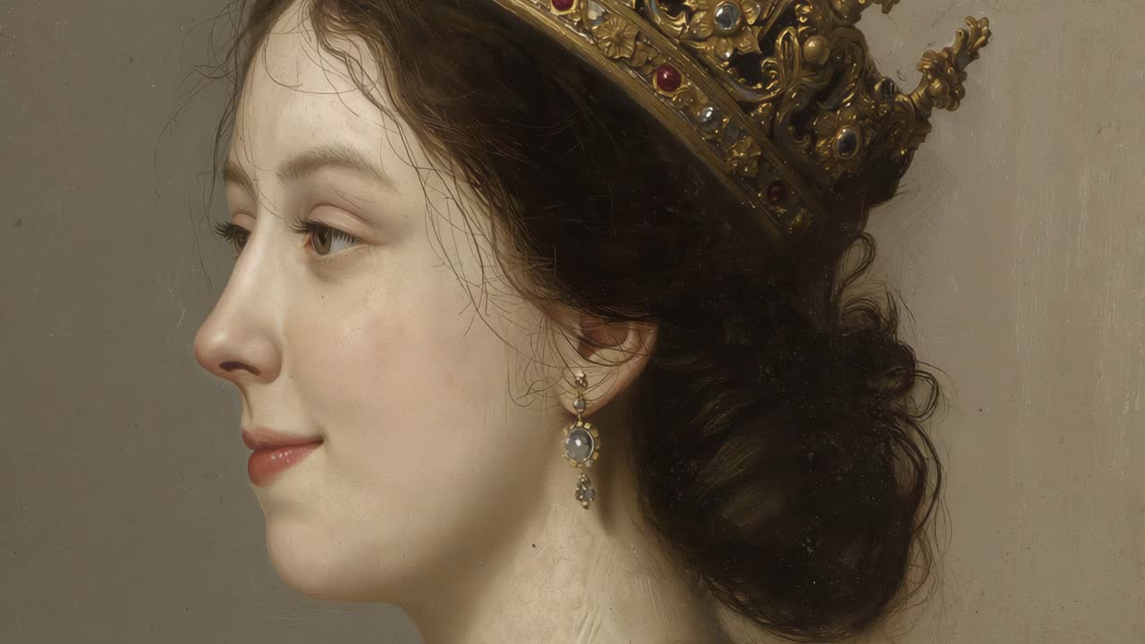 retrato de una mujer con una corona