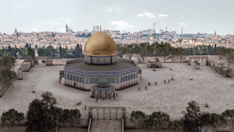 cúpula de la roca, jerusalem, vista desde el aire