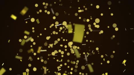 animación de confeti dorado flotando sobre un fondo negro