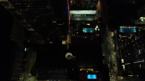 downtown district night aerial hd