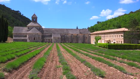 a beautiful church abbey in the countryside of france