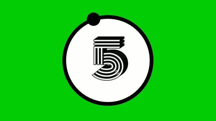 3d cartoon countdown number ten to zero animation on green screen background