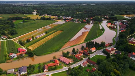 horrific aerial 4k drone footage of floods occurred in august in slovenia