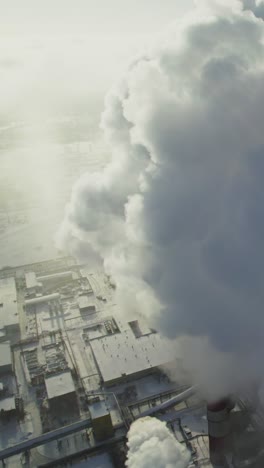 industrial smoke and fog in winter