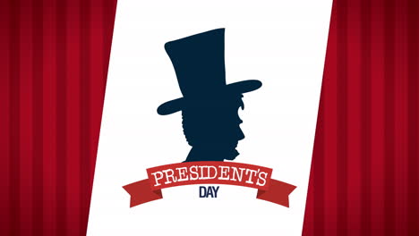 presidents day lettering with lincoln silhouette