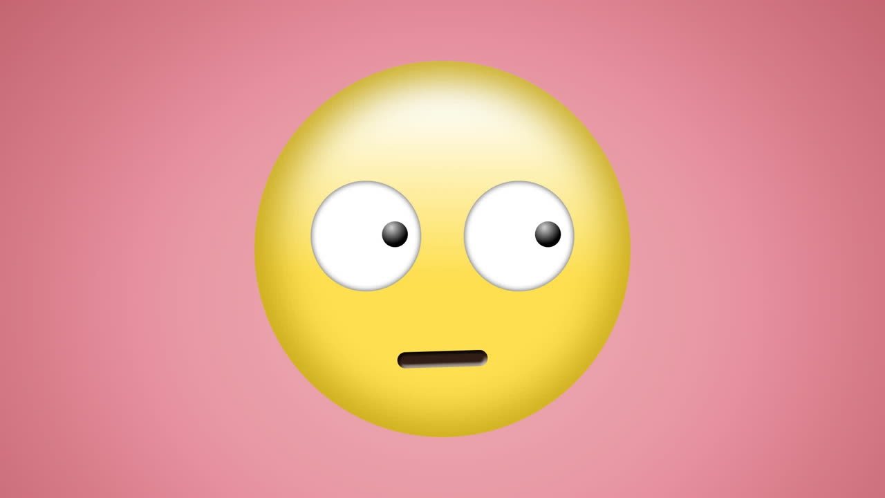 animación del icono de emoji en un fondo rosa