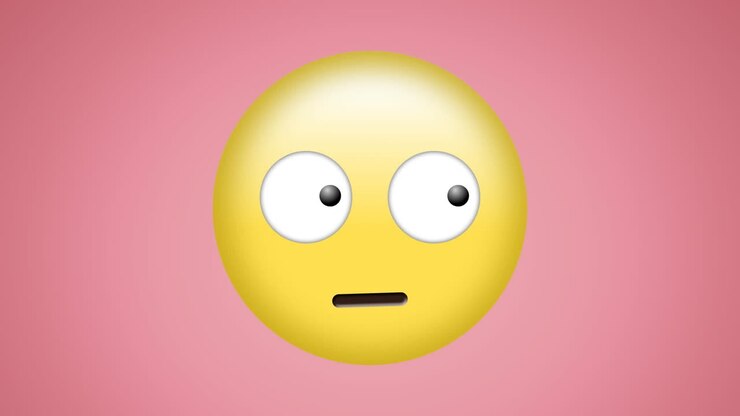 Animazione di icona emoji su sfondo rosa