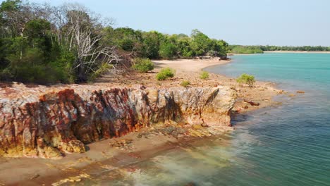 limestone coastal cliffs at east point reserve of darwin in northern territory, australia