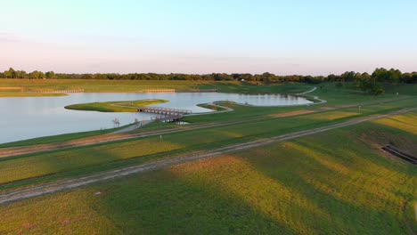 aerial view of the katy boardwalk district in katy texas