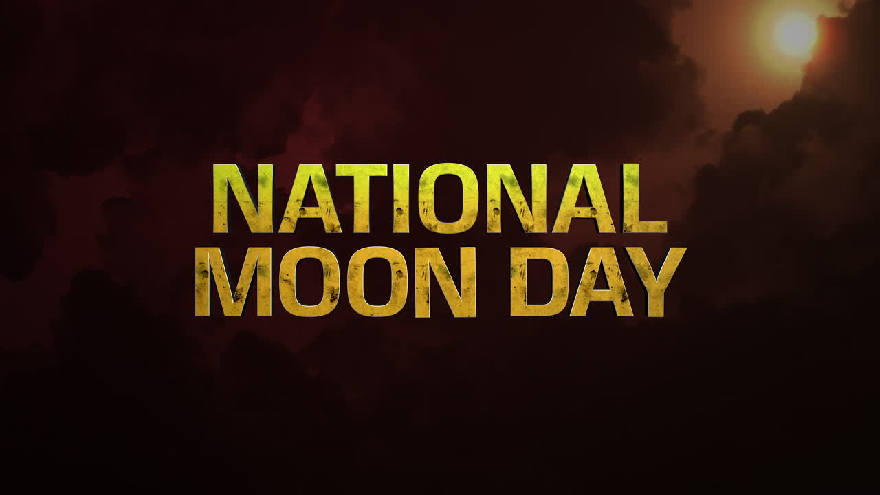 национальный лунный день с драматическим облаком на закатном небе