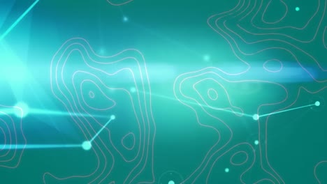animación de la red de conexiones con líneas de mapas topográficos