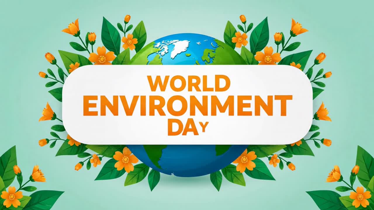 World environment day global environmental protection concept animation ...