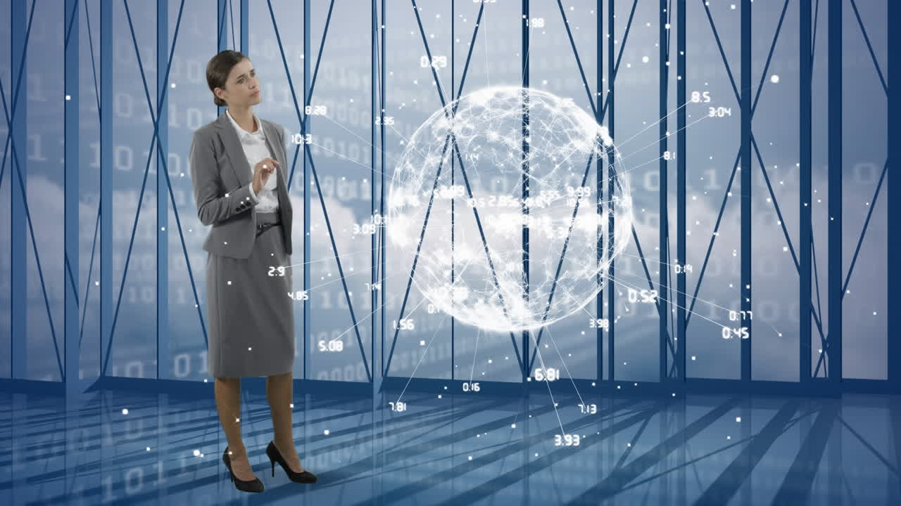 ведущий использует голограммы