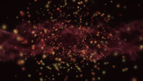 Animation of light spots over shapes on black background