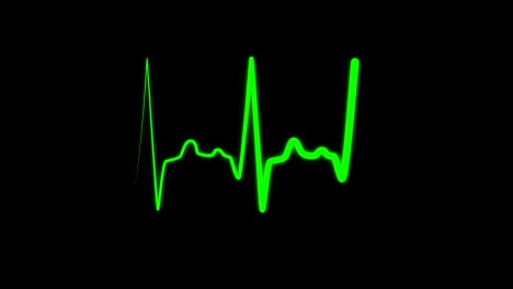 heart pulse graph green line with white core