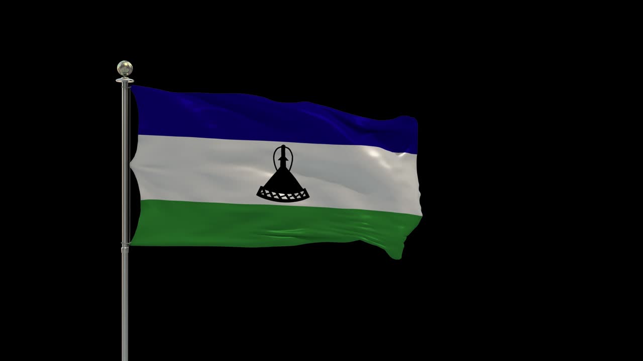 레소토의 여러 발은 기둥에 는 국기, 테이블 발