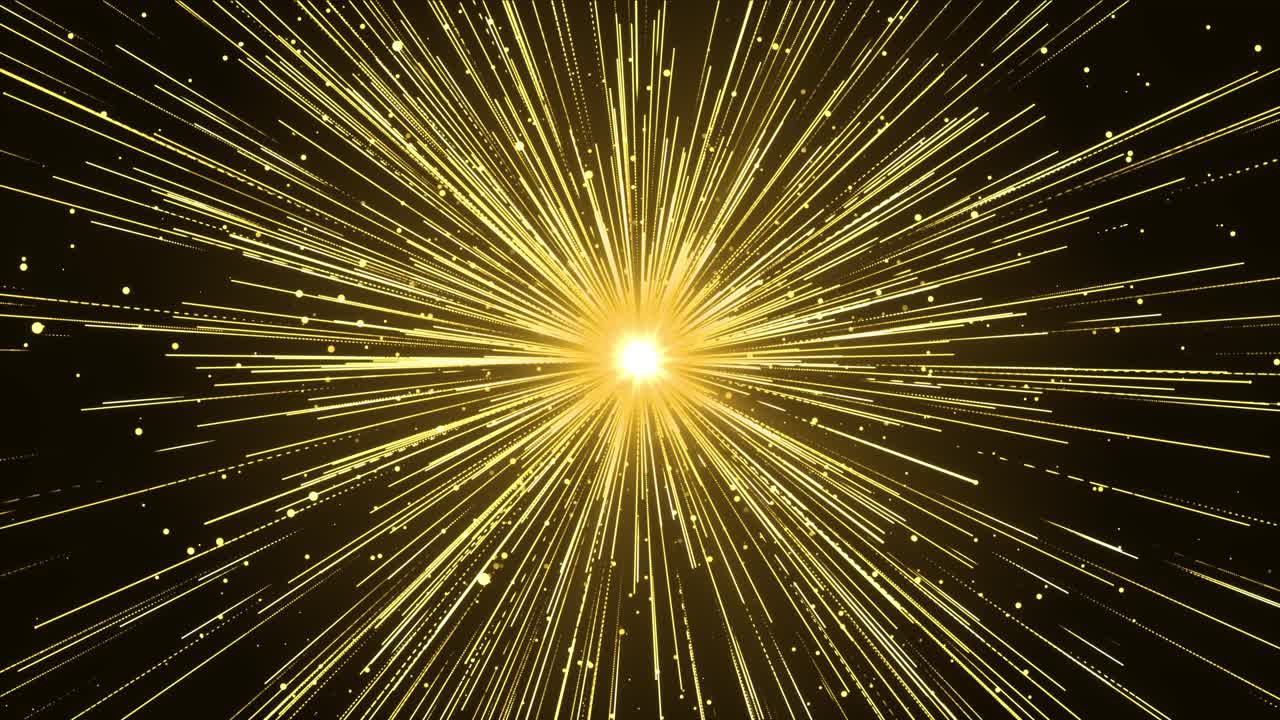 3d 4k abstract animation explosion gold lights sparkles lines speed of light glowing light explodes