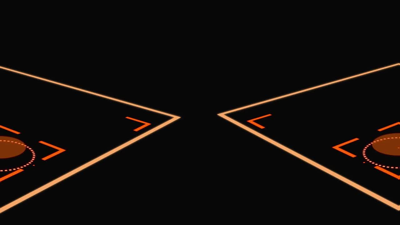 Animation of orange scopes scanning with copy space on black background
