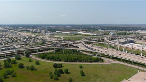 Drohnenvideo-Vom-Autobahnkreuz-99-Grand-Parkway-Und-Katy-Freeway