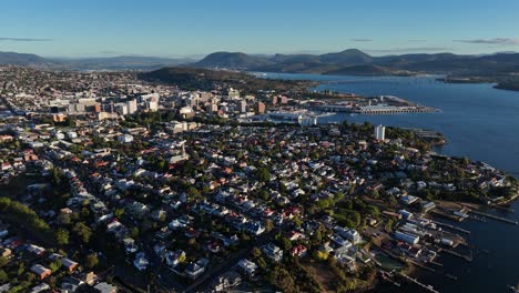 aerial view of hobart, tasmania