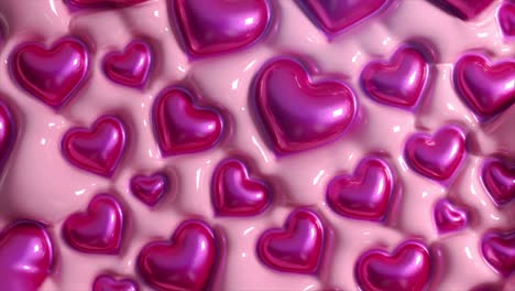 patrón de corazones brillantes rosados y púrpuras