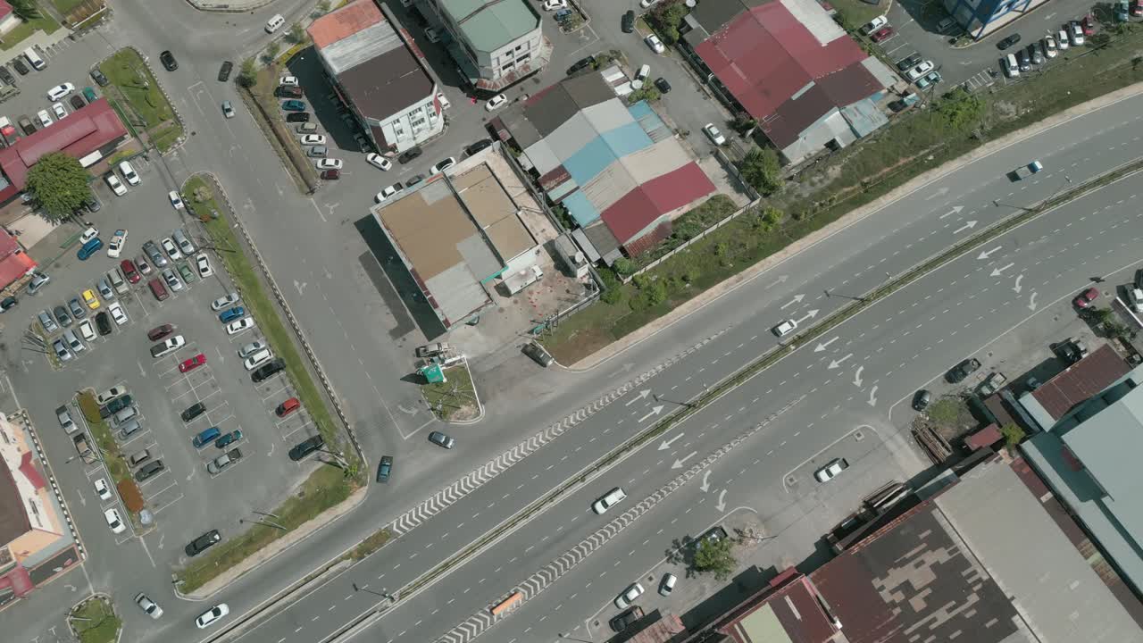 Aerial Drone View, Serian District Town ,Summer With Beautiful Green Trees,New Building And Water Park Lake, Water From The Mountain Sarawak,Borneo.